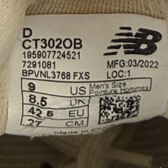 New Balance CT302 Shoes Mens Size 9 White Leather Low Top Sneakers CT302OB main image 7